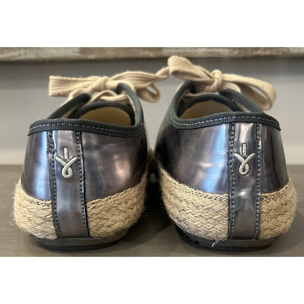 EMU Australia Agonis Mirror Gunmetal/Pewter Espadrille Sneaker Lace Up Women's 9